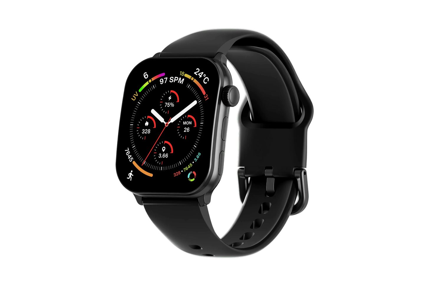 Gard Pro Health 4 smartwatch in black with square AMOLED display