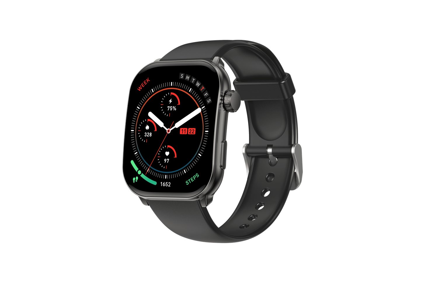 Gard Pro Health Smartwatch 3 with curved AMOLED display and black band