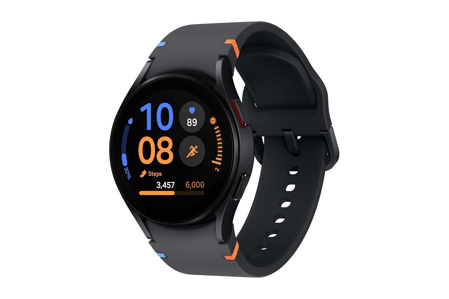 Samsung Galaxy Watch FE in black with round Super AMOLED display